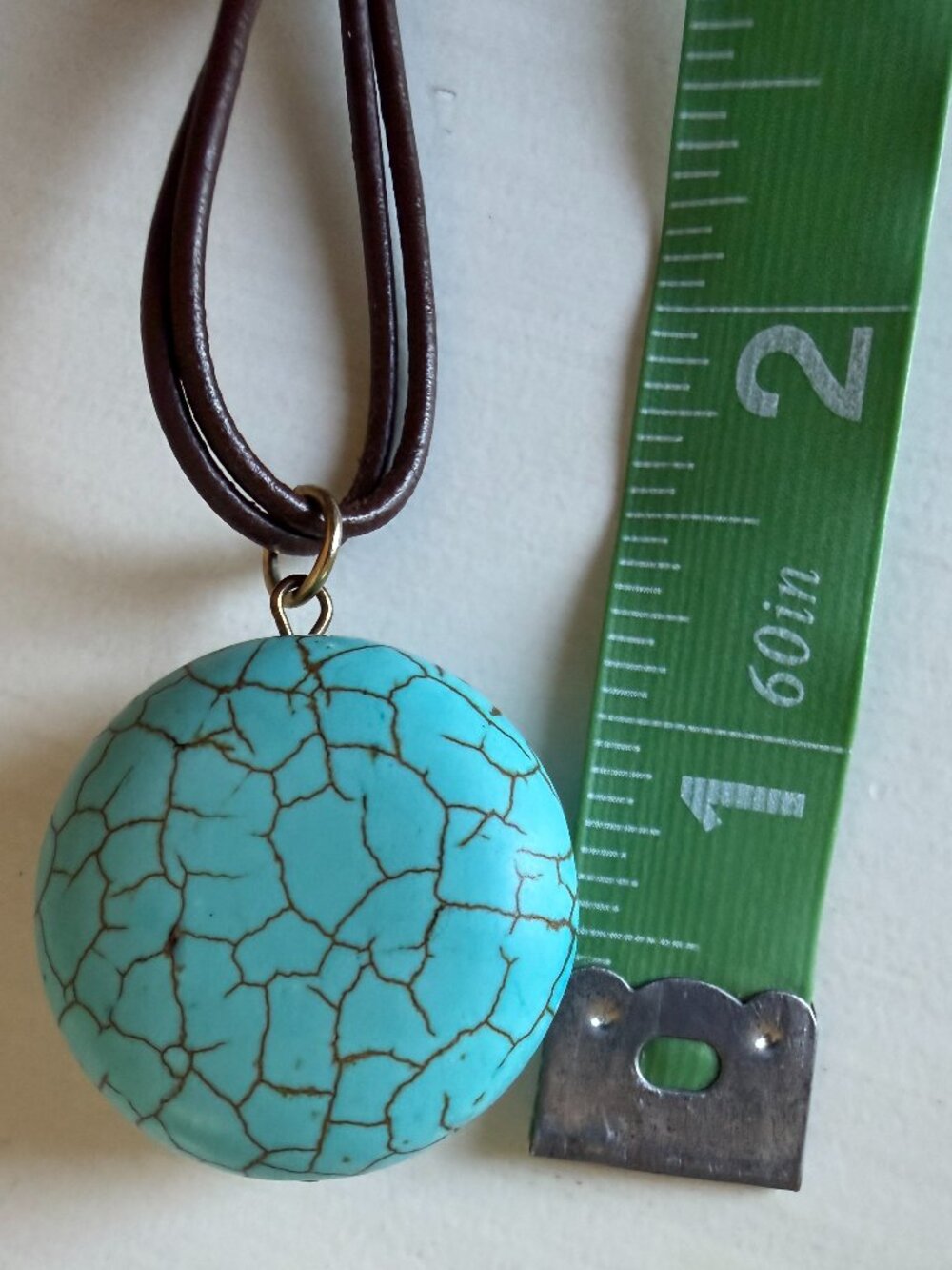 Athens Protasis Blue Howlite Pendant Leather Cord Necklace - Picture 7 of 8